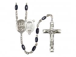  St. George/National Guard Centre Rosary w/Black Onyx Beads 