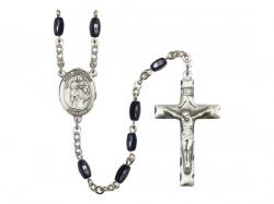  St. Sebastian Centre Rosary w/Black Onyx Beads 