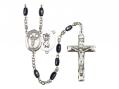  St. Christopher/Cheerleading Centre Rosary w/Black Onyx Beads 