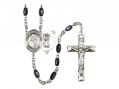  St. Christopher/Martial Arts Centre Rosary w/Black Onyx Beads 