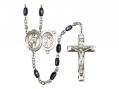  St. Sebastian/Rodeo Centre Rosary w/Black Onyx Beads 