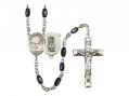  St. Christopher/Fishing Centre Rosary w/Black Onyx Beads 