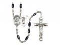  St. Christopher/Baseball Centre Rosary w/Black Onyx Beads 