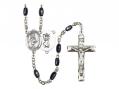  St. Christopher/Tennis Centre Rosary w/Black Onyx Beads 