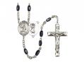  St. Christopher/Track & Field Men Centre Rosary w/Black Onyx Beads 