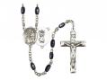  St. Christopher/Karate Centre Rosary w/Black Onyx Beads 