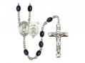  St. Christopher/Air Force Centre Rosary w/Black Onyx Beads 