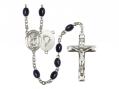  St. Christopher/Paratrooper Centre Rosary w/Black Onyx Beads 