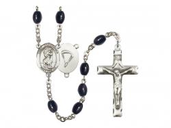 St. Christopher/Paratrooper Centre Rosary w/Black Onyx Beads 