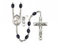  St. Christopher/Figure Skating Centre Rosary w/Black Onyx Beads 