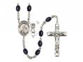  St. Christopher/Basketball Centre Rosary w/Black Onyx Beads 