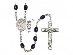  St. Christopher/Surfing Centre Rosary w/Black Onyx Beads 
