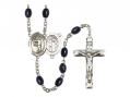  St. Sebastian/Archery Centre Rosary w/Black Onyx Beads 