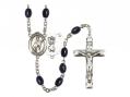  St. Christopher/Rodeo Centre Rosary w/Black Onyx Beads 