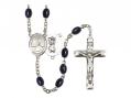 St. Christopher/Water Polo Women Centre Rosary w/Black Onyx Beads 