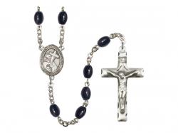  St. Bernard of Clairvaux Center Rosary w/Black Onyx Beads 