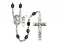  St. Christopher/Golf Centre Rosary w/Black Onyx Beads 