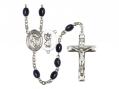  St. Christopher/Track & Field Women Centre Rosary w/Black Onyx Beads 