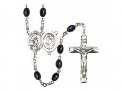  St. Sebastian/Track & Field Men Centre Rosary w/Black Onyx Beads 