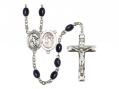  St. Sebastian/Track & Field Women Centre Rosary w/Black Onyx Beads 