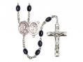  St. Sebastian/Soccer Women Centre Rosary w/Black Onyx Beads 