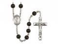  St. Barbara Center Rosary w/Black Onyx Beads 