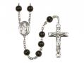  St. Augustine of Hippo Center Rosary w/Black Onyx Beads 