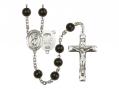  St. Christopher/National Guard Centre Rosary w/Black Onyx Beads 