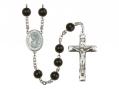 St. Christopher Centre Rosary w/Black Onyx Beads 