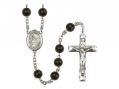  St. Clare of Assisi Centre Rosary w/Black Onyx Beads 