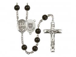  St. George/Coast Guard Centre Rosary w/Black Onyx Beads 