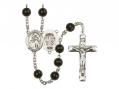  St. Joan of Arc/National Guard Centre Rosary w/Black Onyx Beads 