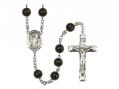  St. Richard Centre Rosary w/Aurora Borealis Garnet Beads 