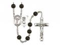  St. Christopher/Cheerleading Centre Rosary w/Black Onyx Beads 