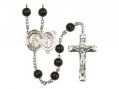  St. Sebastian/Basketball Centre Rosary w/Black Onyx Beads 