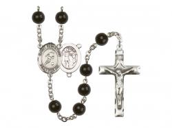  St. Sebastian/Soccer Centre Rosary w/Black Onyx Beads 
