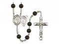  St. Sebastian/Martial Arts Centre Rosary w/Black Onyx Beads 