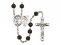  St. Sebastian/Surfing Centre Rosary w/Black Onyx Beads 