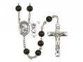  St. Christopher/Football Centre Rosary w/Black Onyx Beads 