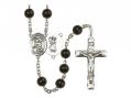  St. Christopher/Swimming Women Centre Rosary w/Black Onyx Beads 