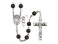  St. Christopher/Lacrosse Centre Rosary w/Black Onyx Beads 