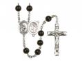  St. Sebastian/Tennis Centre Rosary w/Black Onyx Beads 