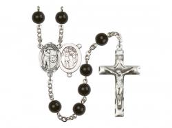  St. Sebastian/Golf Centre Rosary w/Black Onyx Beads 