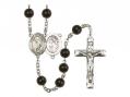  St. Sebastian/Lacrosse Centre Rosary w/Black Onyx Beads 