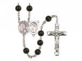  St. Sebastian/Soccer-Women Centre Rosary w/Black Onyx Beads 