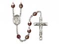  St. Ann Center Rosary w/Aurora Borealis Garnet Beads 