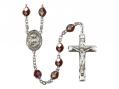  St. Catherine Laboure Centre Rosary w/Aurora Borealis Garnet Beads 
