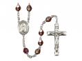  St. Dorothy Centre Rosary w/Aurora Borealis Garnet Beads 