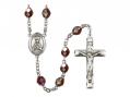  St. Henry II Centre Rosary w/Aurora Borealis Garnet Beads 