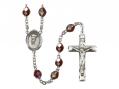  St. Philip Neri Centre Rosary w/Aurora Borealis Garnet Beads 